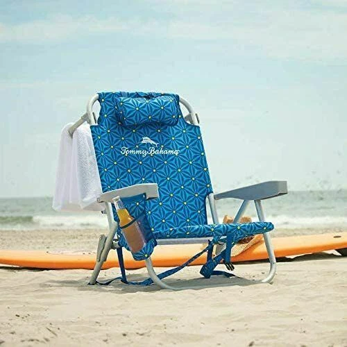Tommy Bahama Backpack Folding Beach Chair - Blue
