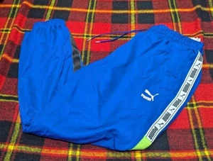 Puma XTG Track Pants Mens Blue Tapered Mesh Lined Sz L - Picture 1 of 3