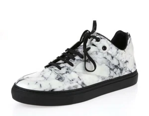 Mens BALENCIAGA Gray White Marbled Leather Fashion Sneakers Shoes Size 42 - Picture 1 of 7