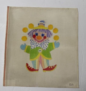 Clown Hand-Painted Needlepoint Canvas CLG Roughly 12.5" x 14" - Picture 1 of 6
