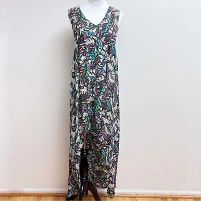 Nicole Miller Artelier Женское Маленькое Платье без рукавов Вырез Высокое Низкое Шелк - Изображение 1 из 4