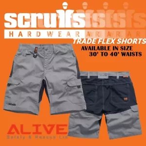 Scruffs Work Shorts TRADE FLEX Lightweight Slim Fit Hard Wearing Graphite Grey - Picture 1 of 18