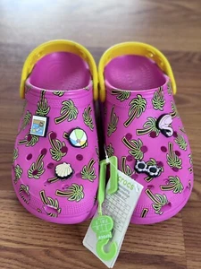 Kids Crocs Clog - Pink Tropical Crocs, NWT - Size J5 - Picture 1 of 2