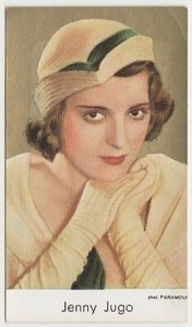 Jenny Jugo vintage 1939 De Beukelaer Gold Film Stars Trading Card
