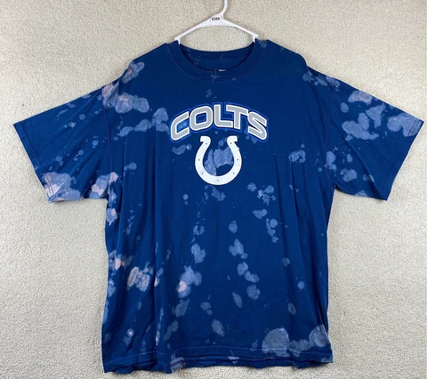 Indianapolis Colts Blue XL T Shirt NFL Blue Tie Dye Size XL Short Sleeve Shirt Cover