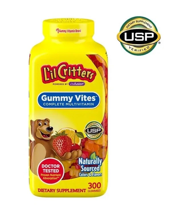 300 Lil Critters IMMUNE GUMMY VITES Diario Multi Vitaminas A B C D E Gomitas de Zinc Foto 1 de 4