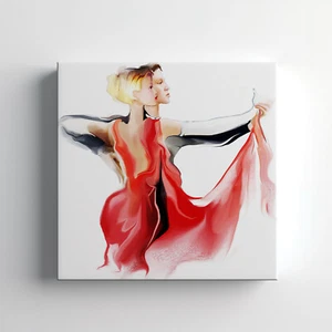 Tango Dancers Couple Canvas Print Wall Art, Stylish Home Decor Wall Hanging - Picture 1 of 12