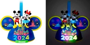 2024 DISNEYLAND DISNEY MICKEY & MINNIE MOUSE LIGHT-UP EAR HAT CHRISTMAS ORNAMENT - Bild 1 von 11