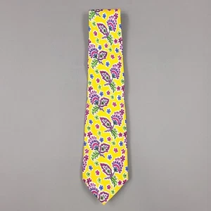 Corbata Polo Ralph Lauren Para Hombre Seda Amarillo Vibrante Floral Hecha a Mano en Italia 3.5X58 - Imagen 1 de 6