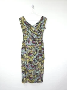 Bombshell Dress Size 12 Green Katya Wildman Liberty  Art Fabrics Cocktail Pencil - Picture 1 of 15
