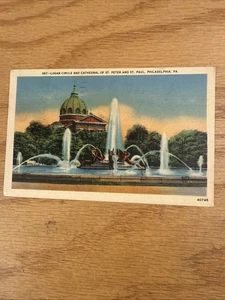 Postkarte Logan Kreis/Kathedrale St. Peter & St. Paul, Philadelphia von 1946, verschickt - Bild 1 von 2