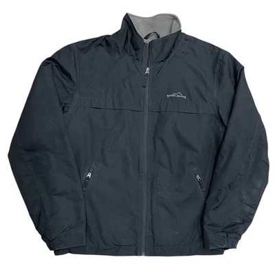 EDDIE BAUER Fleece Lined Men’s Size Large L Winter Ski Jacket Coat Black Zip - Image 1 of 4