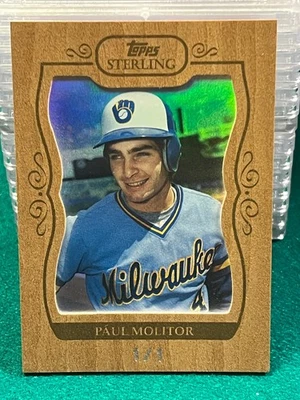 1/1 Paul Molitor 2008 Topps Sterling #306 Cherry Wood Brewers - Image 1 of 2