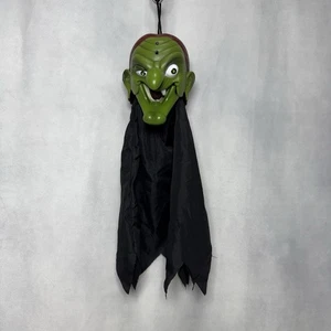 Gemmy animierte grüne Hexe HAPPY HALLOWEEN HAHAHA! Gackern Vintage Hängehexe - Bild 1 von 6