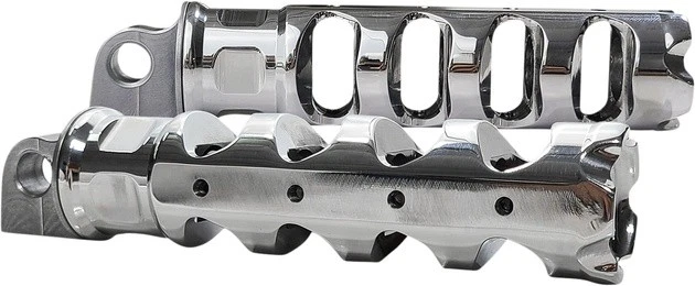 Accutronix Muzzle Brake Folding Footpegs Chrome #RP111-AKC Harley Davidson - Image 1 of 1