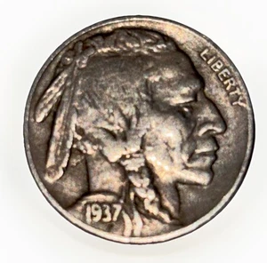 1937 5C Buffalo Nickel- No Mint Mark- Uncertified - Picture 1 of 2