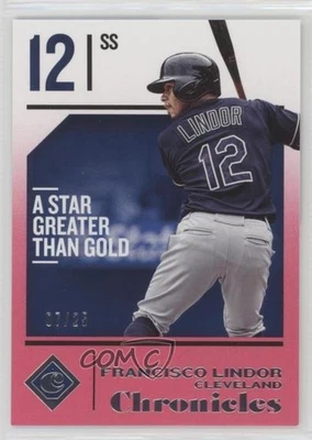 2018 Panini Chronicles Pink /25 Francisco Lindor #55 - Image 1 of 2