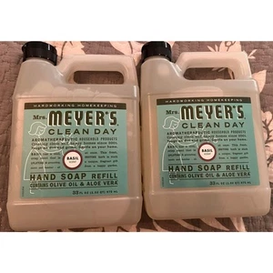 2 PACK - Mrs. Meyer'S Hand Soap Refill BASIL, Essential Oils, Biodegradable 33 - Picture 1 of 2