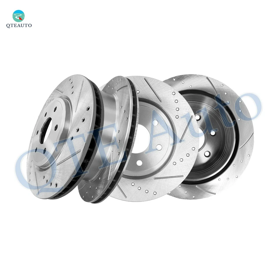 Set 4 Front 296mm-Rear 286mm Drilled Brake Rotors For 2005-2022 Nissan Frontier - Image 1 of 4