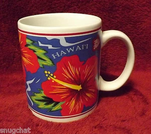 Collectible 1997 Hilo Hattie Hibiscus Hawaii Mug Island Heritage 3 Red Flowers - Picture 1 of 5
