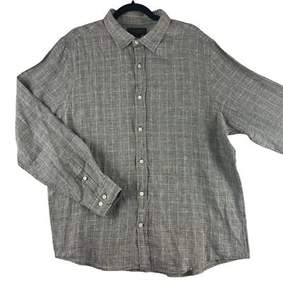 The Men’s Store Bloomingdale’s 100% Linen Glen Plaid Shirt XL  - Image 1 of 4