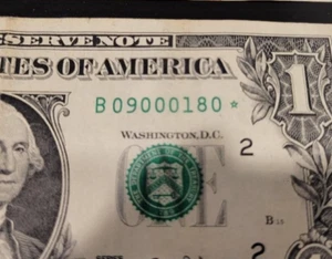 2013B Star Note RARE DUPLICATE ERROR B 09000180 - Picture 1 of 2