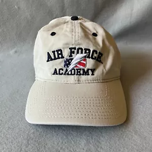 Air Force Academy Hat Mens Fitted 7 3/8 Beige The Game Cap Lightning USA Flag - Picture 1 of 8