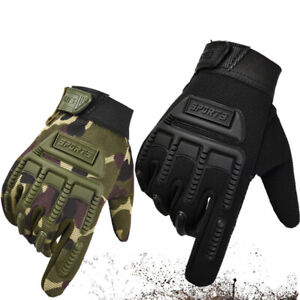 2PCS Full Finger Gloves Kids Anti-slip Hard Protect Gear Riding Gloves Camou