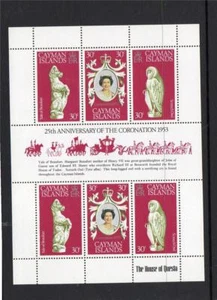 HOJA DE CORONACIÓN ISLAS CAYMAN SIN MONTAR O NUNCA MONTADA 1978 SG468-470 25o ANV - Imagen 1 de 1