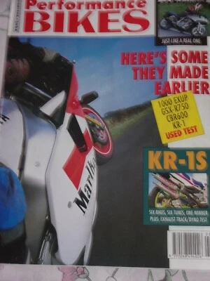 Performance Bikes 03/92 Kawasaki KR-1,Honda CBR600,Suzuki GSX-R750, Yamaha EXUP - Image 1 of 4