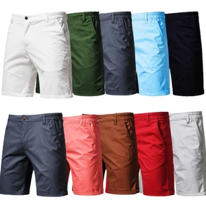Men's Cargo Shorts Casual Chino Shorts Half Pants Wear Shorts Summer Flat Slim - Picture 1 of 21