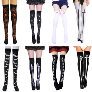 Printed Socks Halloween Socks Thigh High Socks Hosiery Long Stockings Stretchy ρ - Picture 1 of 18