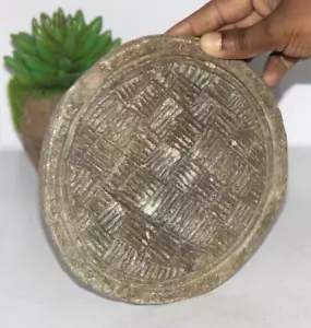 Vintage Stone Floral Hand Carved Round Shape Big Cookies Maker Mold 8693 - Picture 1 of 6