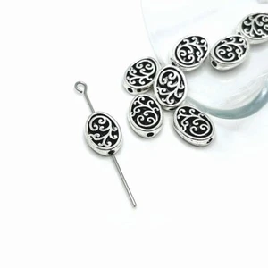 4, 20 oder 50 GROSSPACKUNG Stck. Silber Oval Filigran Zwischenring Perle Charms - US-Verkäufer - AS1254 - Bild 1 von 4