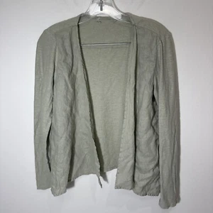 Cut Loose Linen And Cotton Open Cardigan Medium Gray - Picture 1 of 6