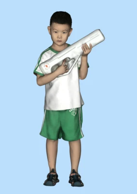 Resin  1/64 Diorama Real Series Miniature Figure Toy Standing Boy 93 - Image 1 of 3