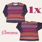 Women's Sonoma Mauve Flare The Supersoft Crewneck Sweater Plus Size 1X