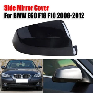 Tapa de cubierta del espejo retrovisor derecho para BMW Serie 5 E60 E61 F10 08-13 negro brillante - Imagen 1 de 7