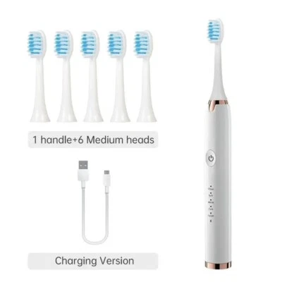 Tongwode Electric Toothbrush Sonic 5 Cleaning Modes IPX7 Replacement Brushes - Image 1 of 4