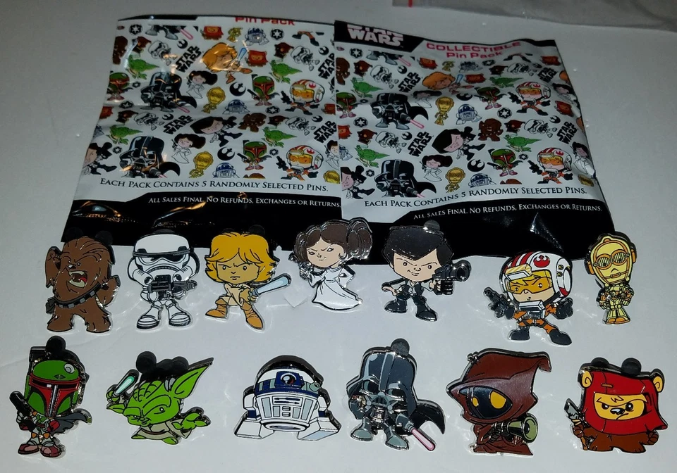 Disney Guerra de las Galaxias Cuties Mystery Pins JUEGO COMPLETO de 13 Nuevos ENVÍO GRATUITO Foto 1 de 1