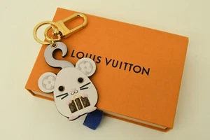 Authentic Louis Vuitton Mouse Monogram Keychain Leather GP White Bag Accessory - Picture 1 of 11