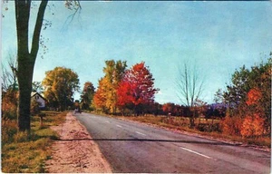 Picturesque Road Scene Maine Postcard Unposted - Picture 1 of 2