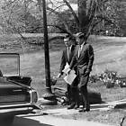 President John F Kennedy walking with aide Ted Sorensen Historic Old Photo