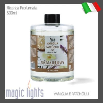 RICARICA PROFUMO AMBIENTE PER DIFFUSORI BASTONCINI 500ML VANIGLIA E PATCHOULI - Immagine 1 di 2
