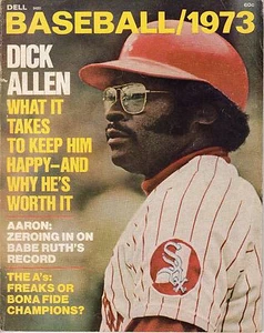 1973 Dell Baseball magazine Dick Allen, Chicago White Sox Hank Aaron Braves GOOD - Picture 1 of 7
