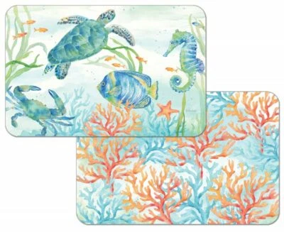Juego de 4 manteles reversibles Sea Life Serenata Foto 1 de 2