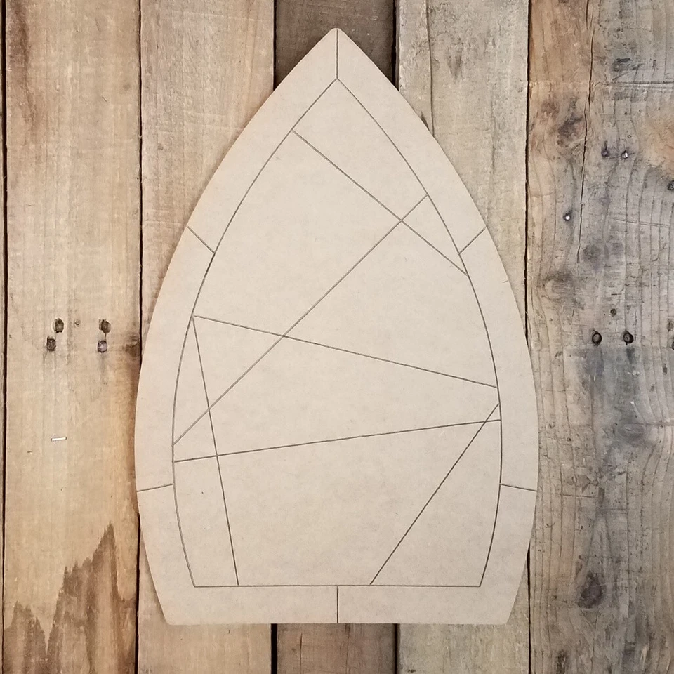 Decorative Stained Glass Cathedral Arch Window Shape, Art Craft Paint by Line - Image 1 of 1