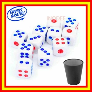 JUEGO DE DADOS POKER DE MESA CON CUBILETE DADOS DE COLOR AZUL ROJO DADO - Imagen 1 de 1