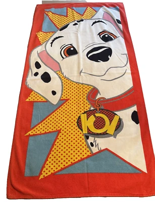 101 Dalmations Walt Disney Beach Pool Bath Towel 28" x 55" Vintage Dog Puppy - Image 1 of 4