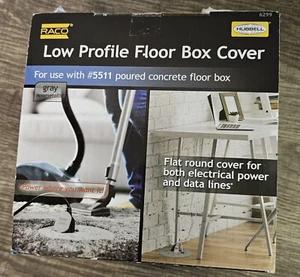 Hubbell RACO 6299 Runde Nichtmetallische Abdeckung Kit Zwei-Lift Deckel für 5511 Bodenbox - Bild 1 von 6